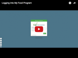 My Food Program Logging In Video