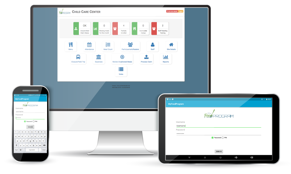 My Food Program Software Device Collage My Food Program