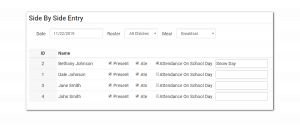 Record Attendance on a School Day Using Side-by-Side Configuration