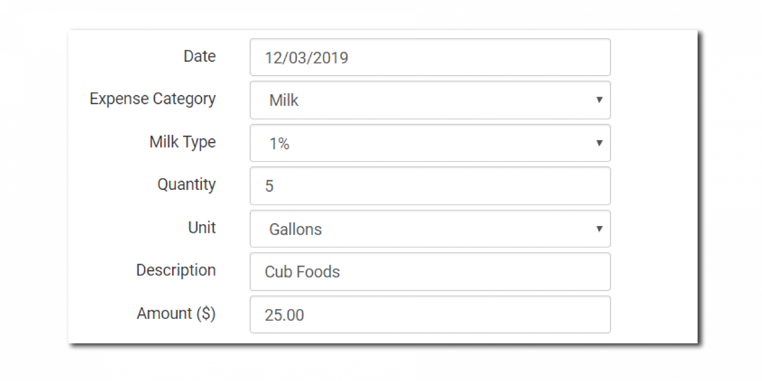 Update 2.3.1 Milk Purchase Report Image 1