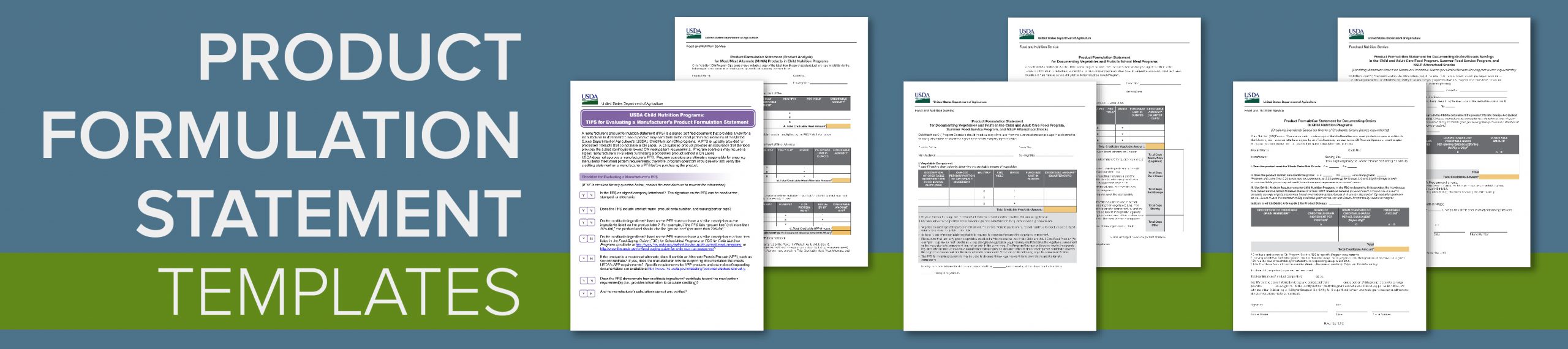 USDA Product Formulation Statement Templates