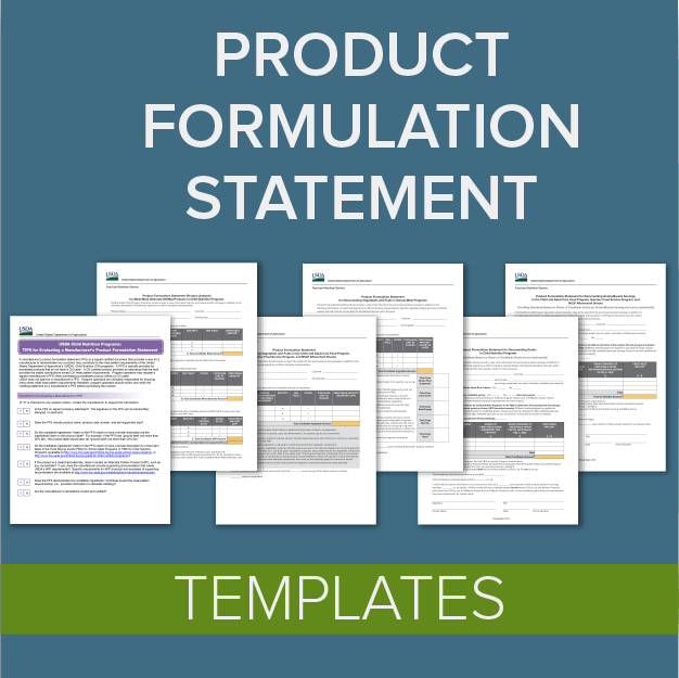 USDA Product Formulation Statement Templates