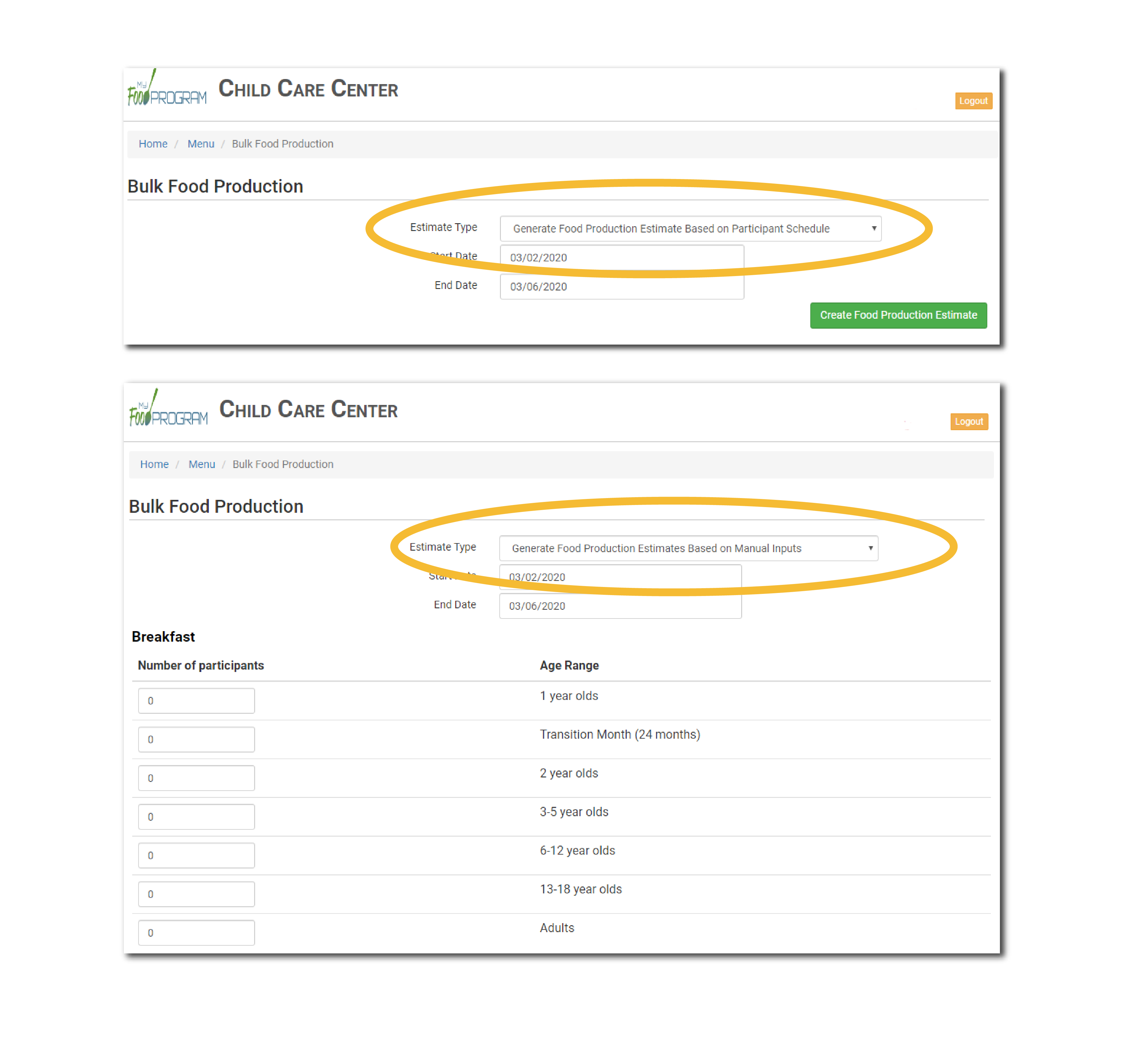 Software Update 2.3.6 Create Food Production Records in Bulk