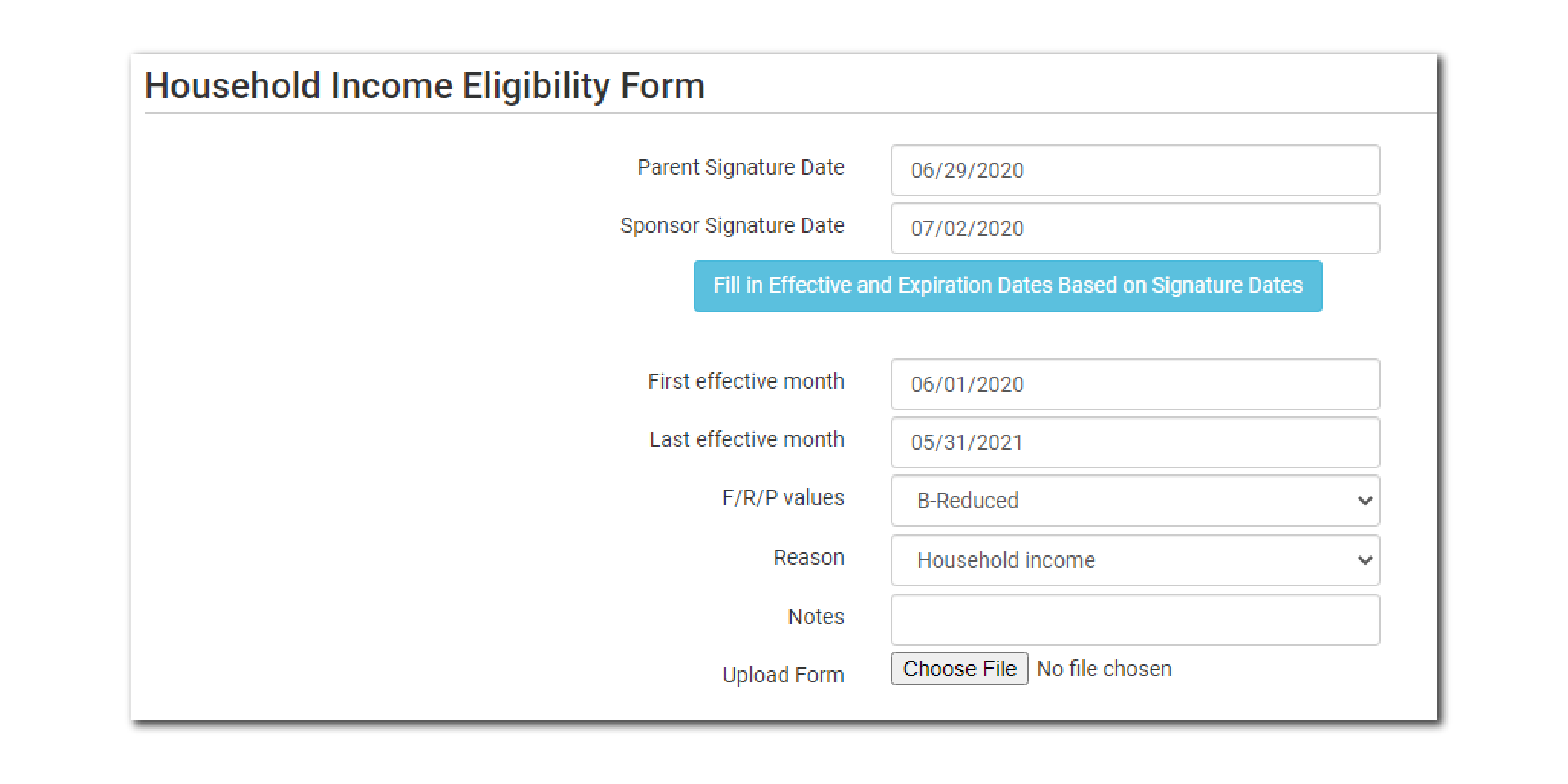 Income Form Policies