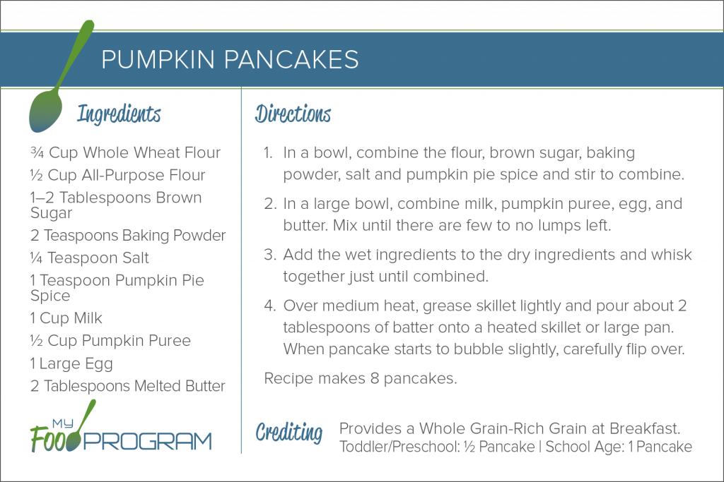 Pumpkin Pancakes Recipe Card