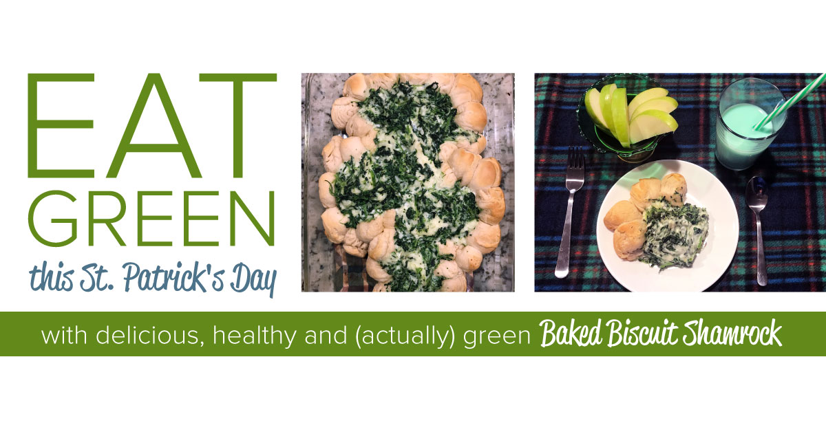 Eat Green St Patricks Day Baked Biscuit Shamrock