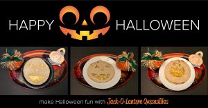 Happy Halloween Jack-o-Lantern Quesadillas