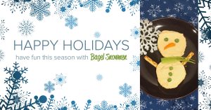Happy Holidays Bagel Snowman