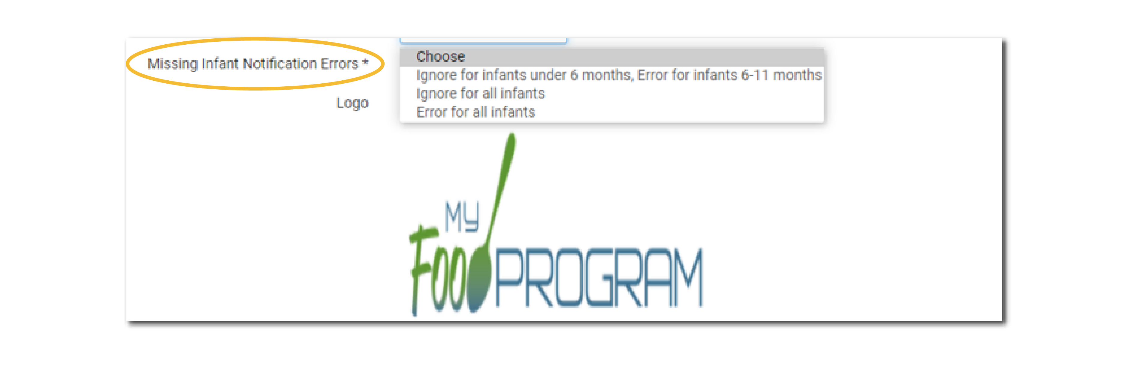 Ignore Missing Infant Menus for Children Under 6 Months