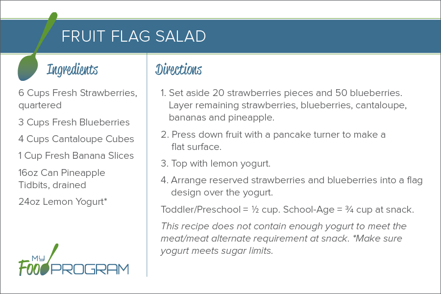 Fruit Flag Salad Recipe Card