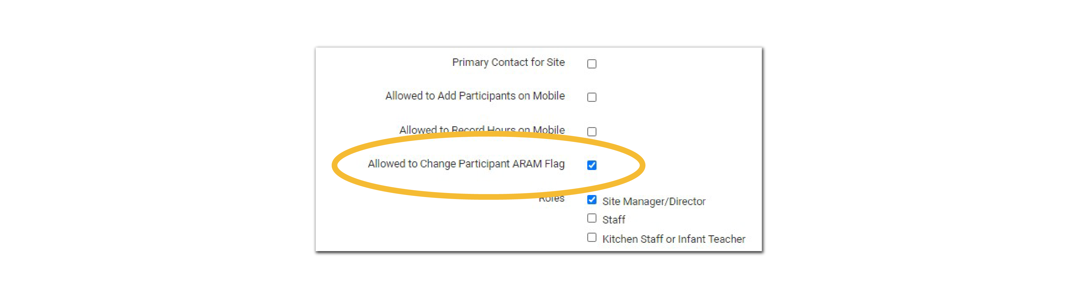 Allow Site Manager/Director to Manage Participant Eligibility for the At-Risk Afterschool Meals Program