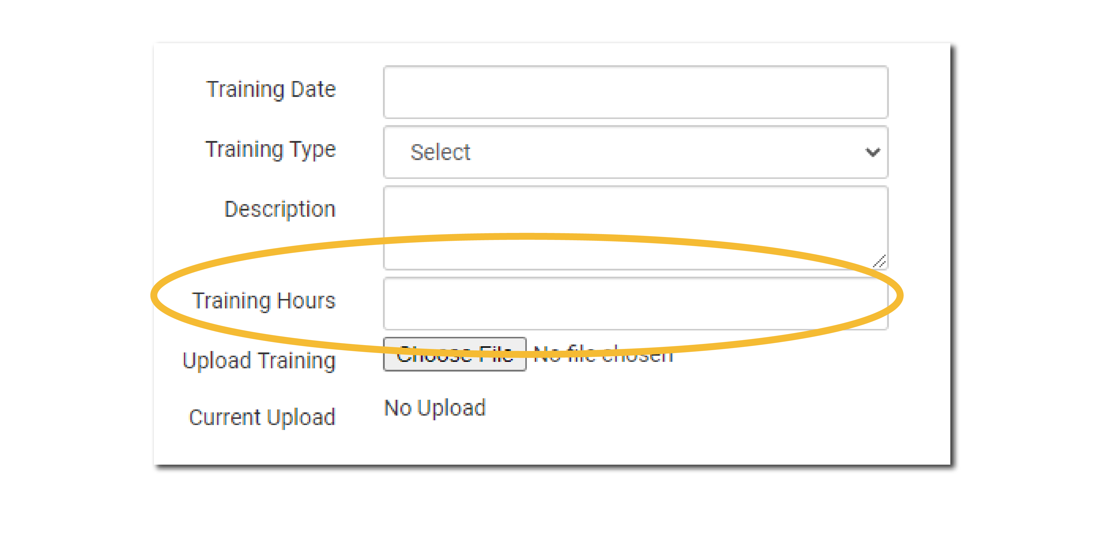 Abiliity to Track Number of Training Hours