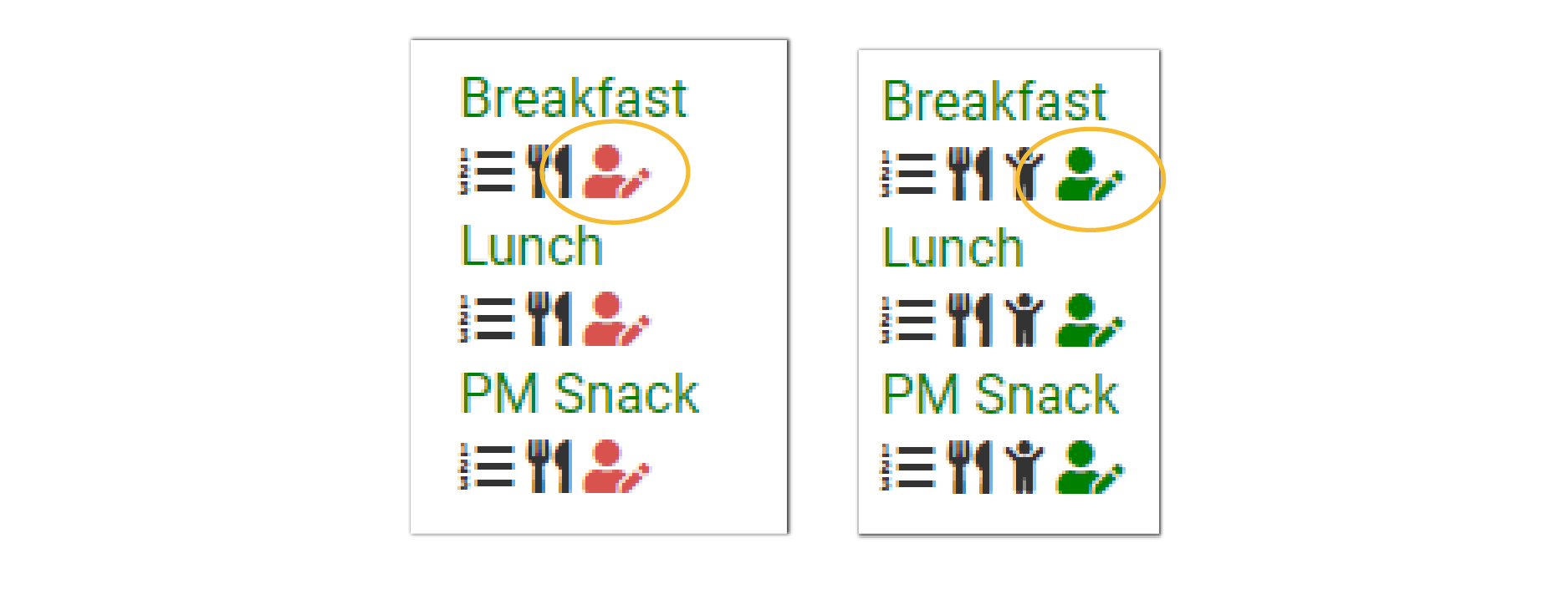 Calendar Icon for Individual Infant Feeding Records