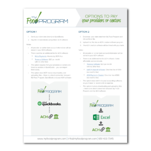 Options to Pay Your Providers or Centers