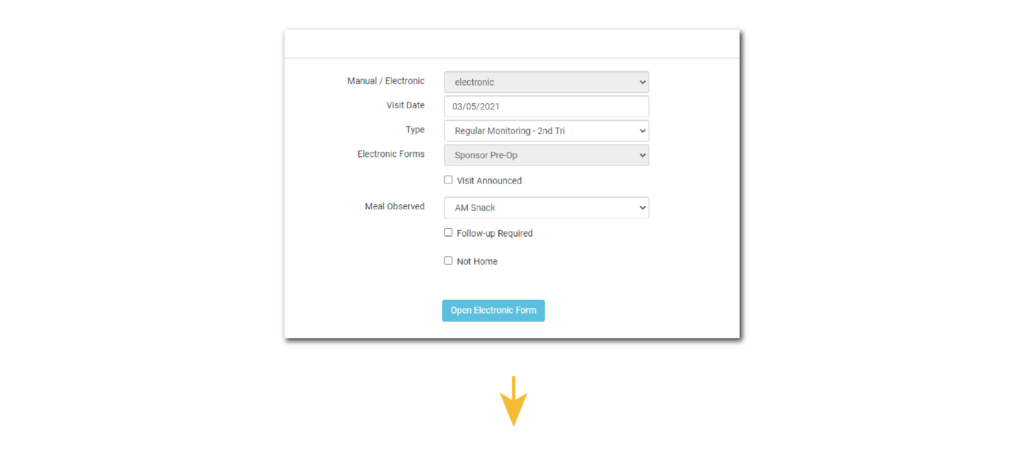 Electronic Visit System: Link in My Food Program