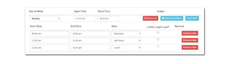 Site Schedules