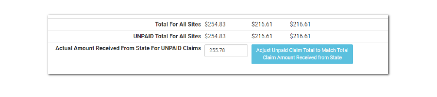 Adjust Payments to Match Funds Received from States