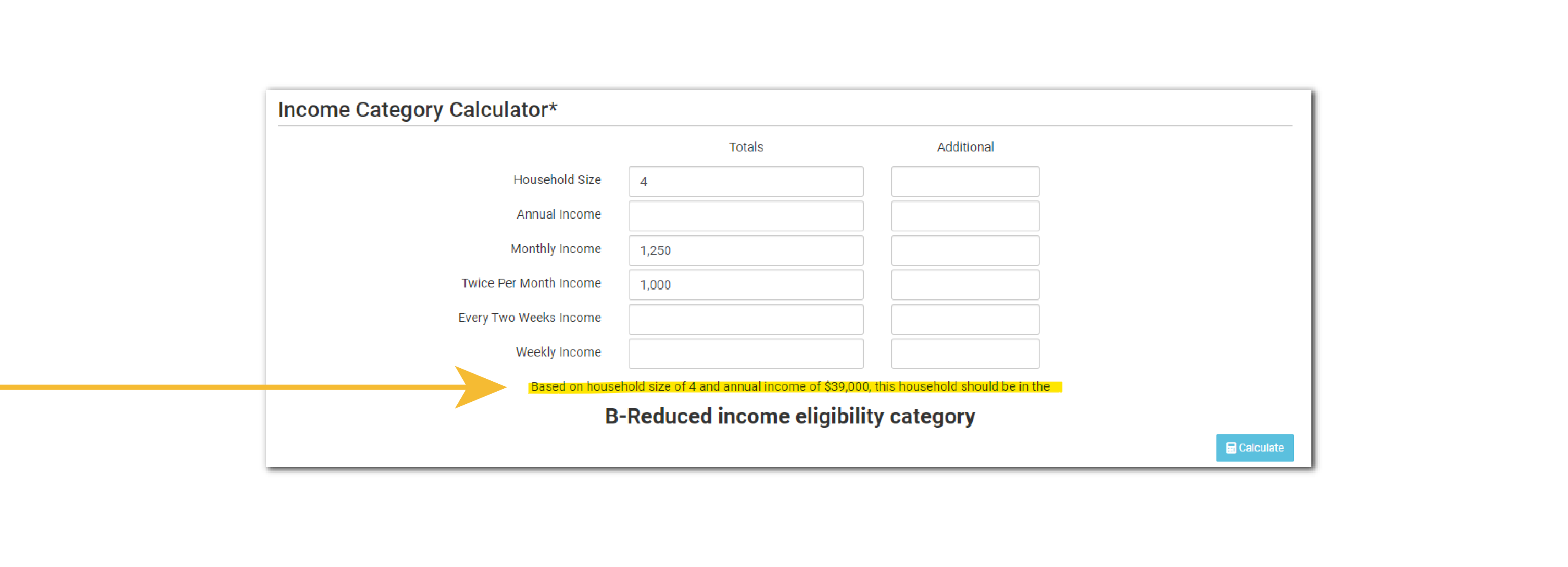 Income Eligibility Calculator