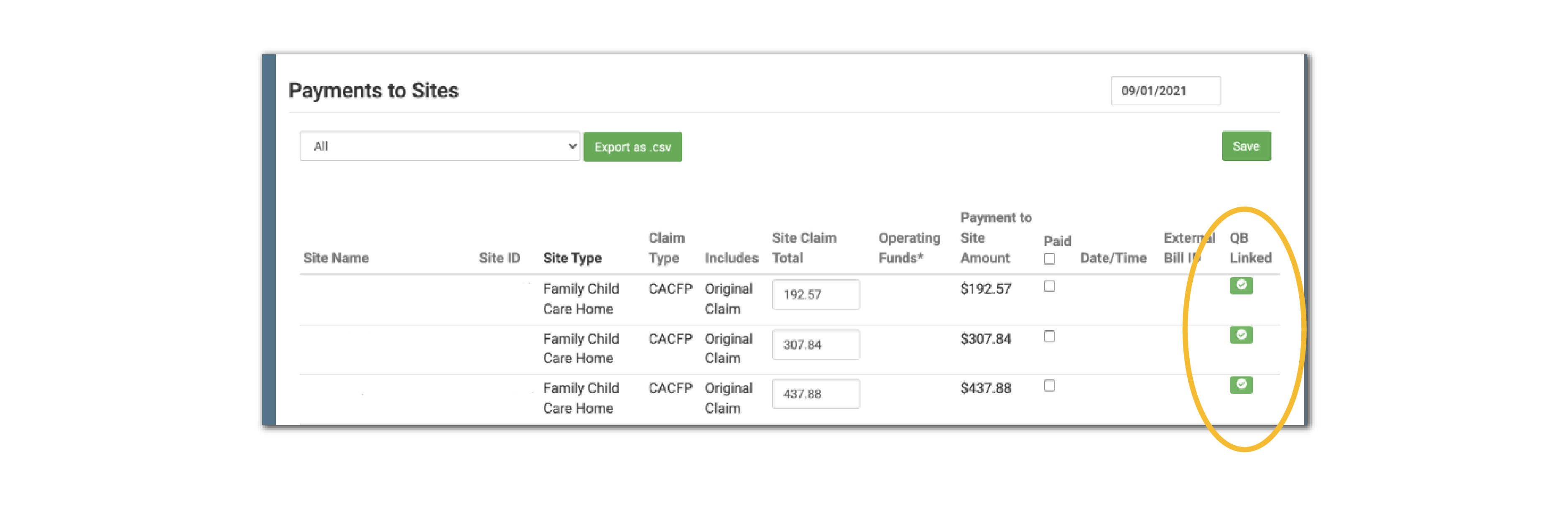 Linked to QuickBooks