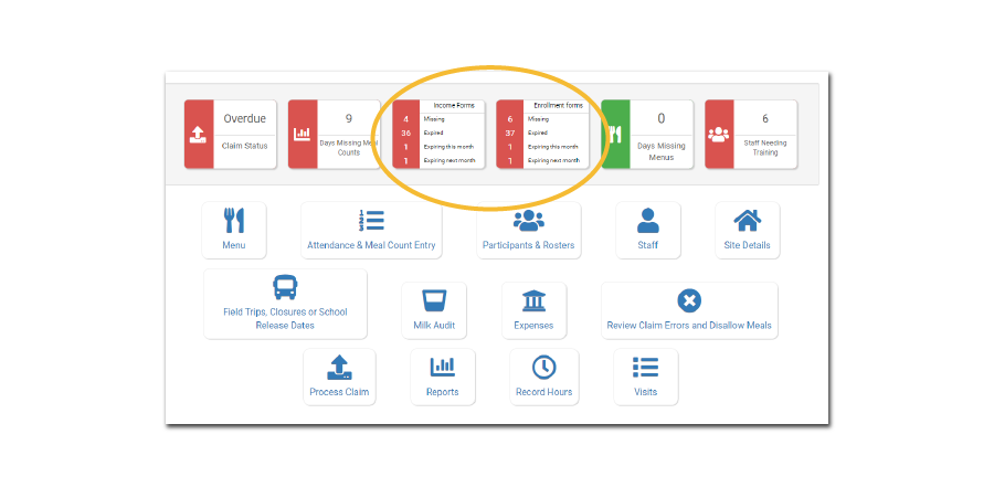 Missing Forms Dashboard Icons