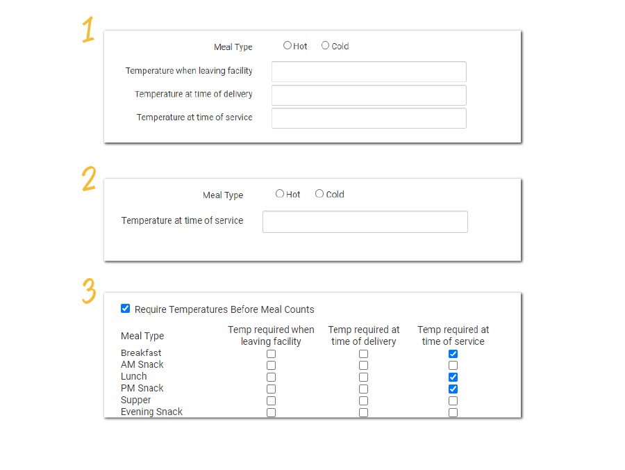 required food temperatures