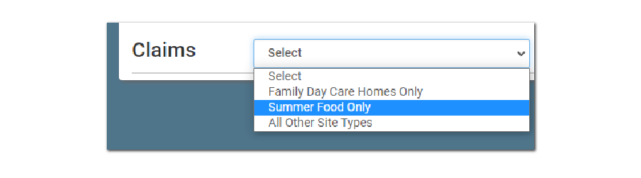 Sponsor-Level Claims Summary for Summer Food