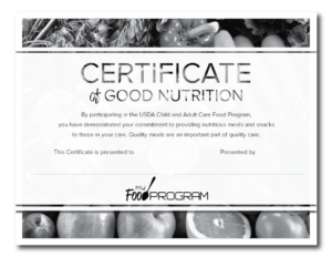 CACFP Week Certificate V2 Black & White