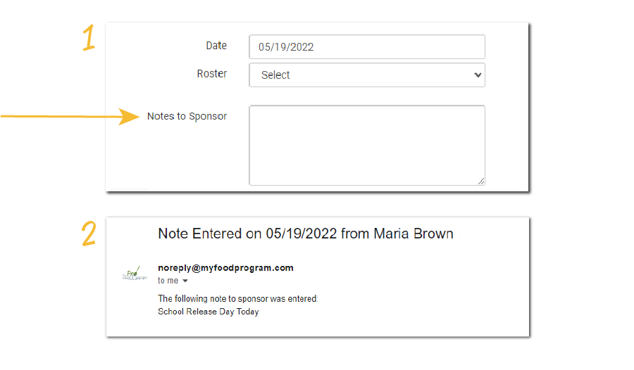 Notes to Sponsor Email