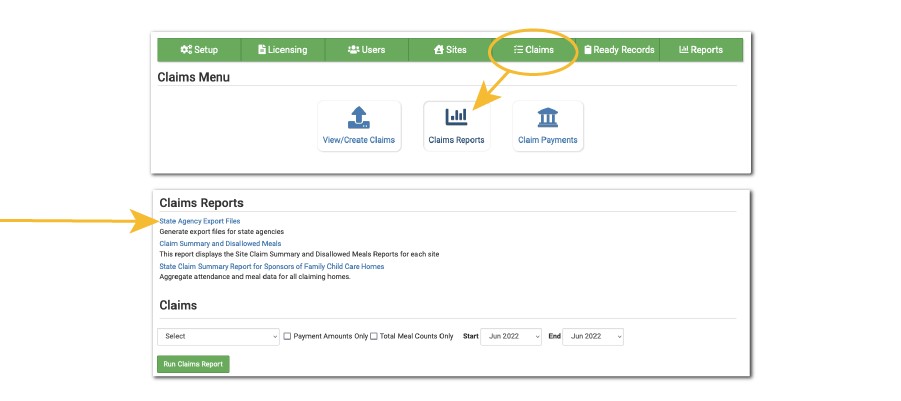 State Agency Export Files