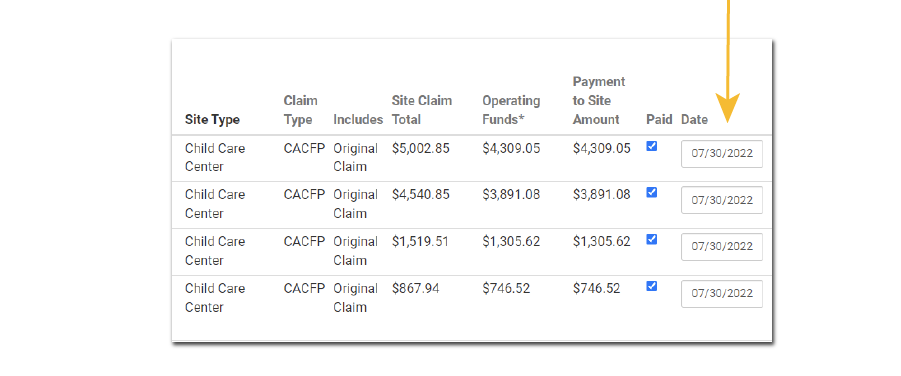 Claim Payment Dates Enhancement