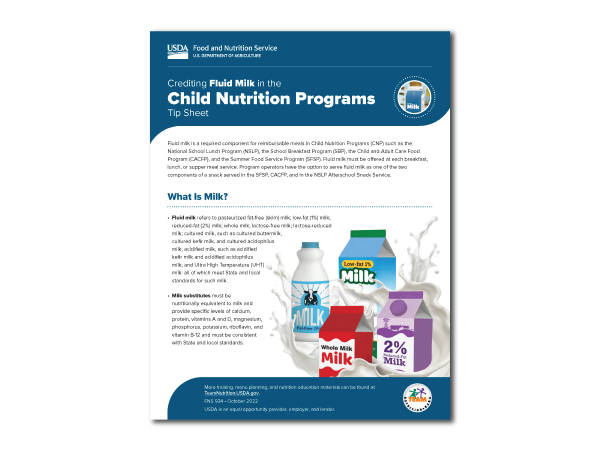 USDA Milk Crediting Tip Sheet Blog