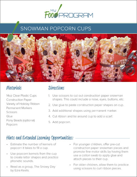 Snowman Popcorn Cups