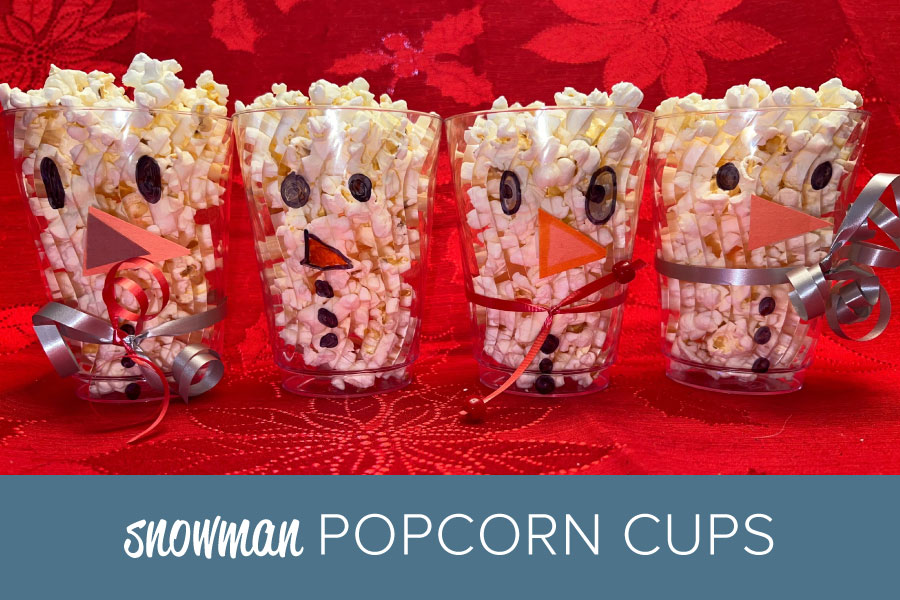 Snowman Popcorn Cups