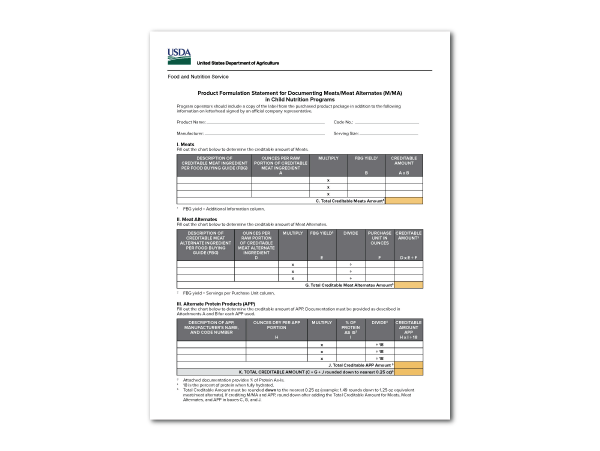 Product Formulation Statement