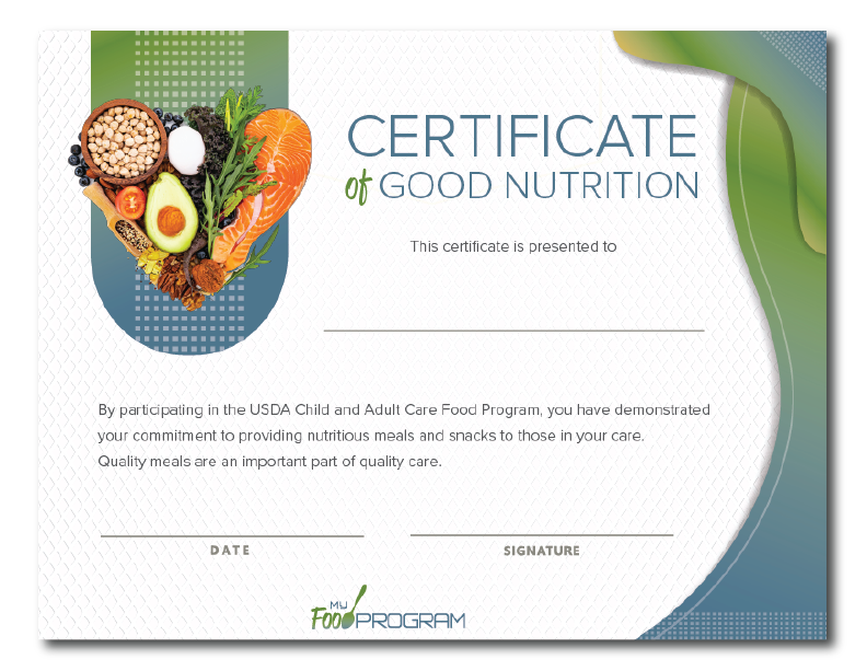 CACFP Week 2023 Certificate of Good Nutrition v1