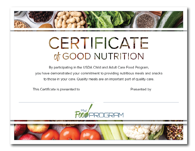 CACFP Week 2023 Certificate of Good Nutrition v2