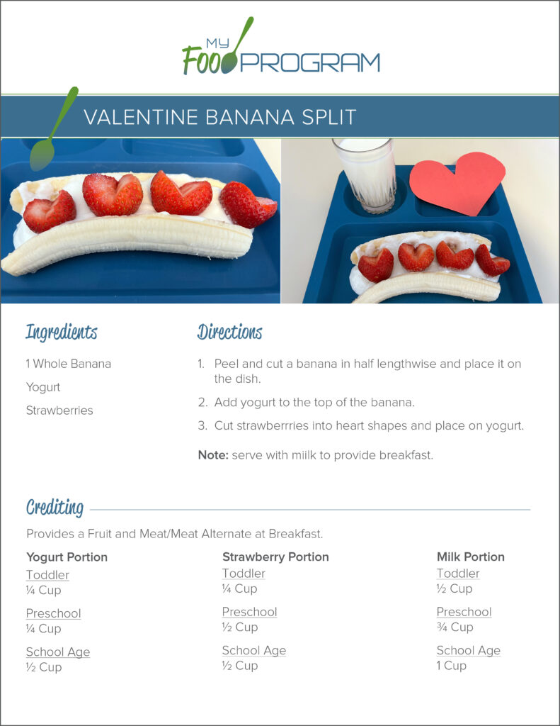 My Food Program Valentine Banana Split