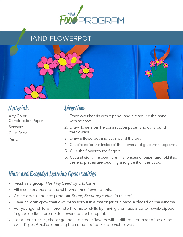 My Food Program Hand Flowerpot Craft