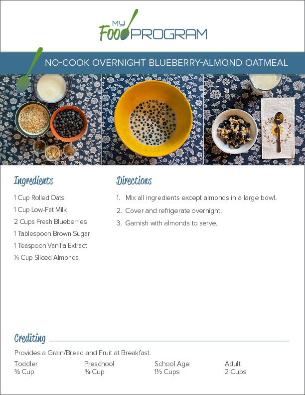 National Blueberry Month No-Cook Overnight Blueberry Almond Oatmeal