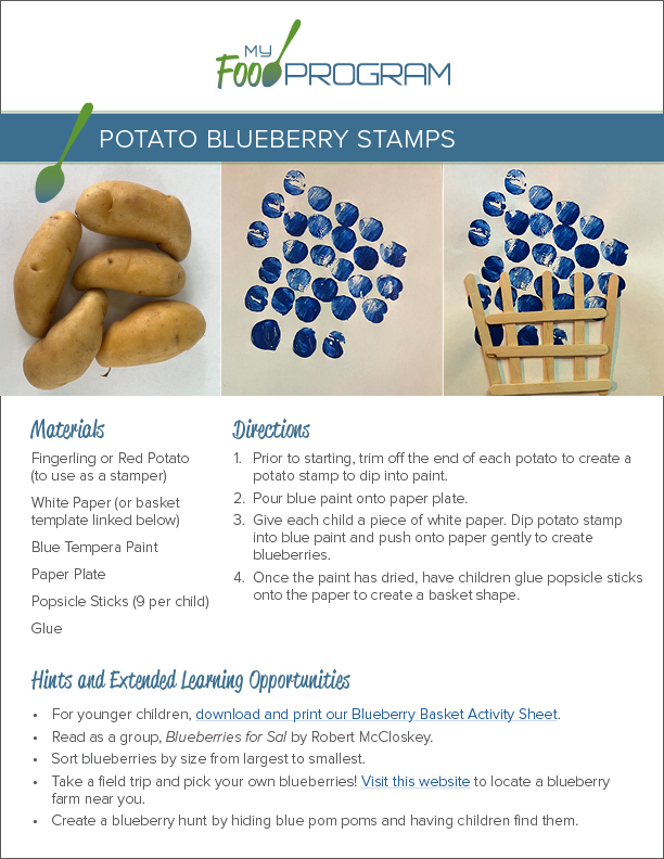 National Blueberry Month Potato Blueberry Stamps