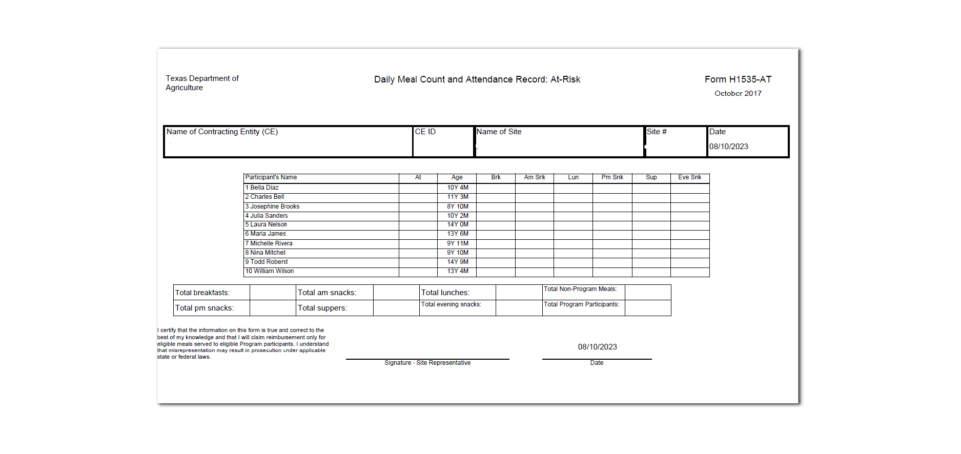 H15355-AT Blank Report