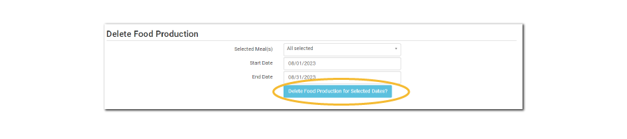 Delete Food Production Records In Bulk