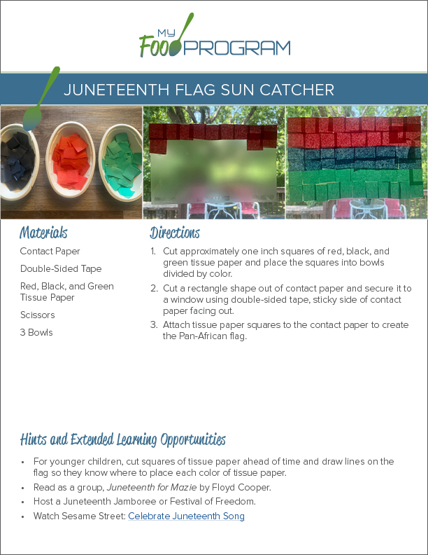 My Food Program Juneteenth Flag Sun Catcher