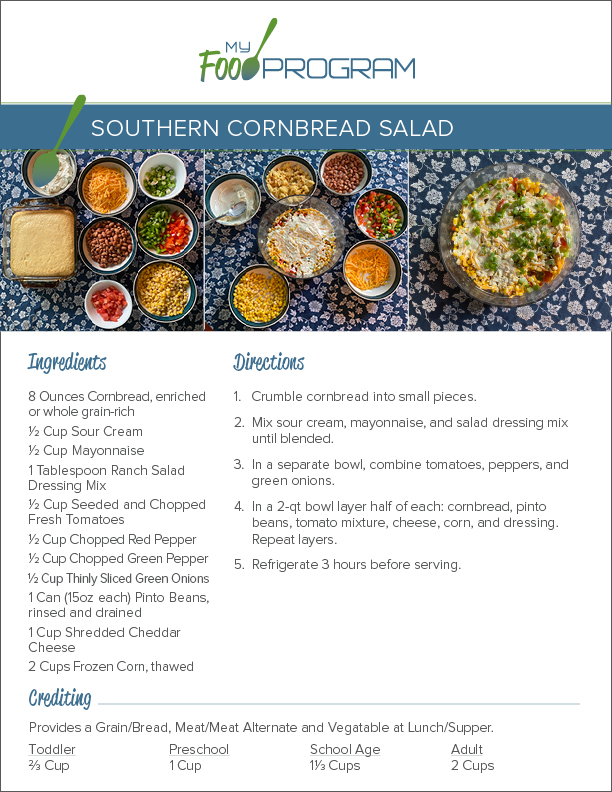 My Food Program Juneteenth Southern Cornbread Salad