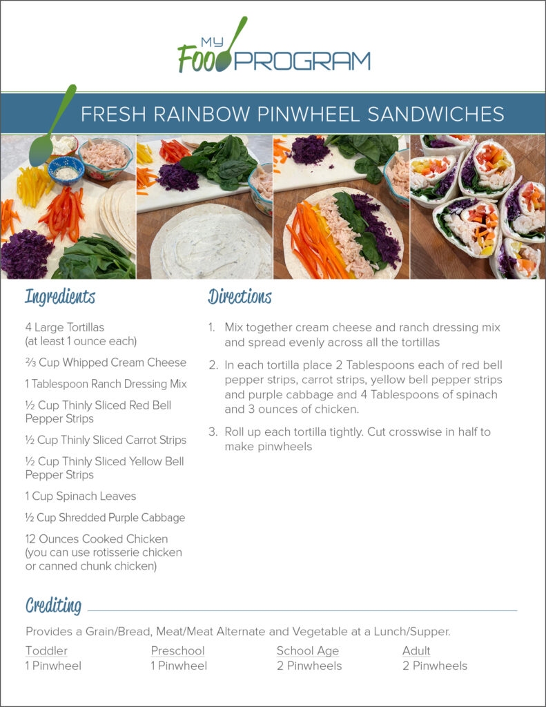 Labor Day Fresh Rainbow Pinwheel Sandwiches