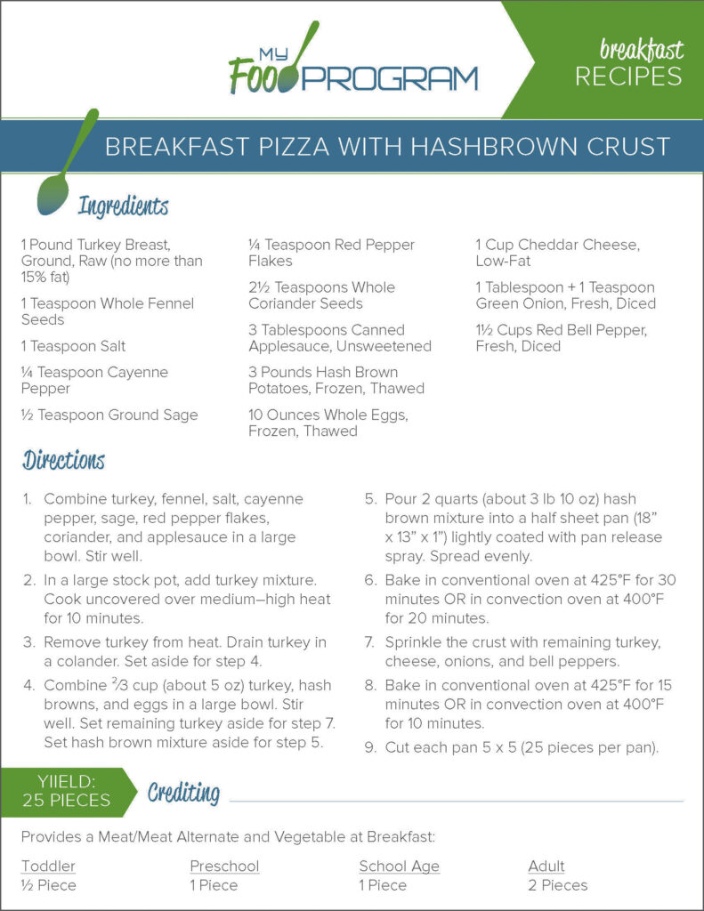 My Food Program Breakfast Pizza Recipe