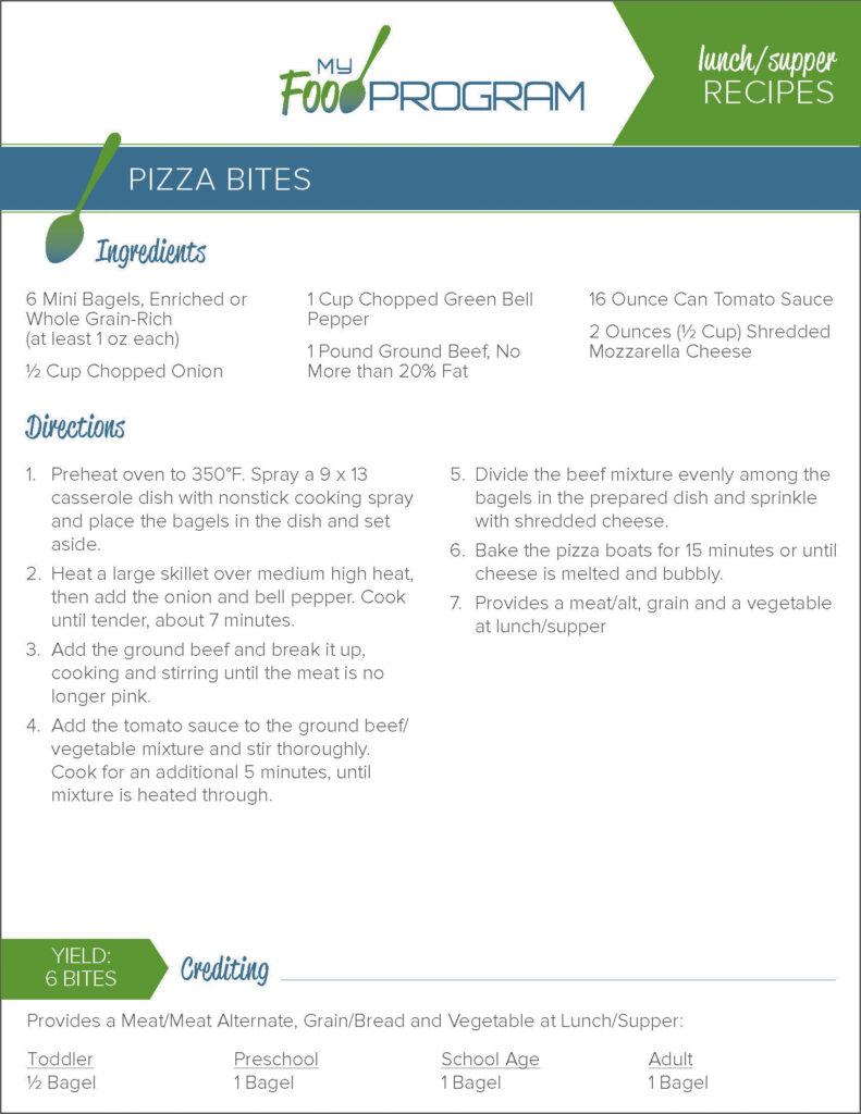 My Food Program Pizza Bites Recipe