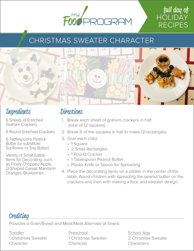 My Food Program Christmas Sweater Character Recipe