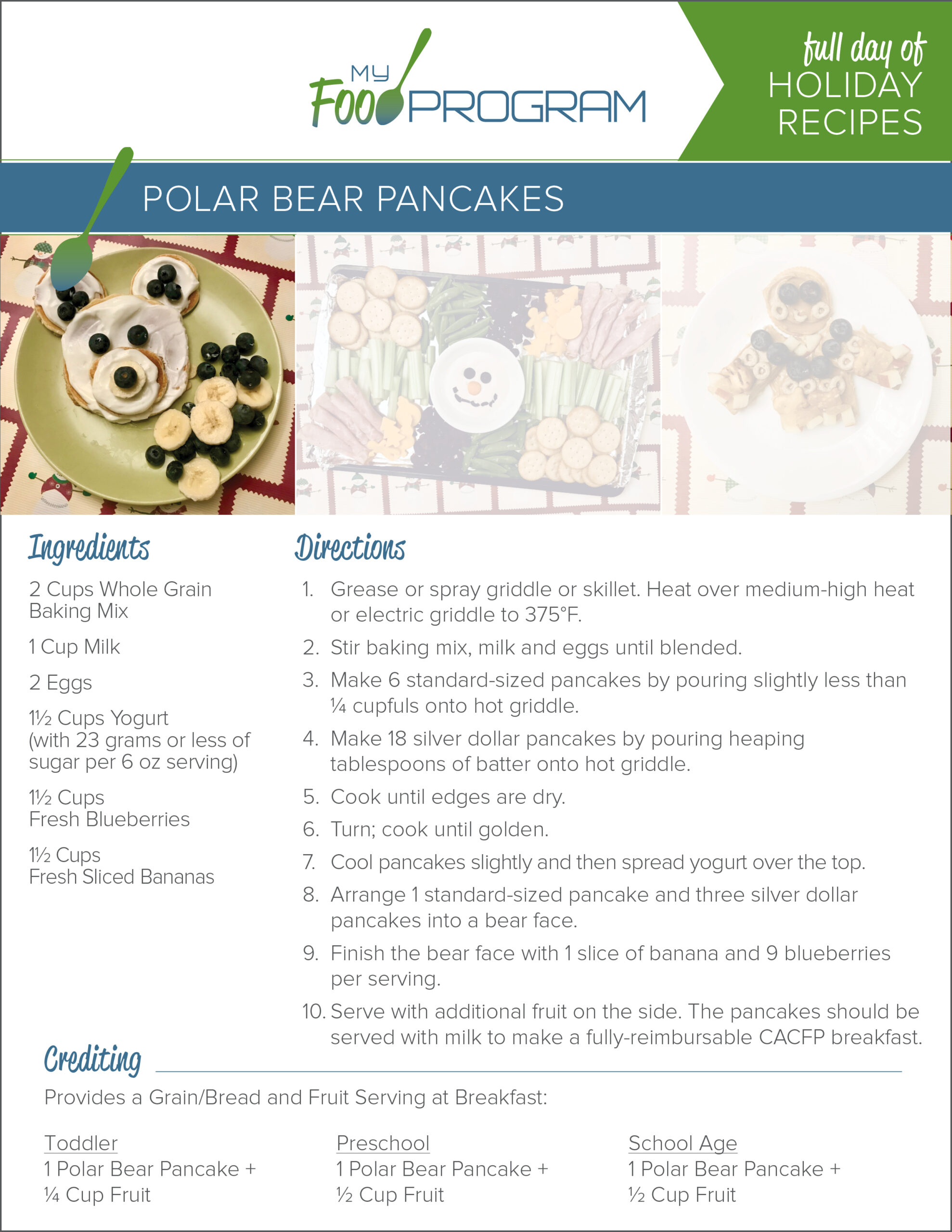 My Food Program Polar Bear Pancakes Recipe