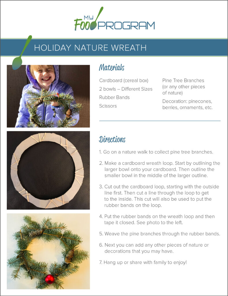 My Food Program Holiday Nature Wreath Craft